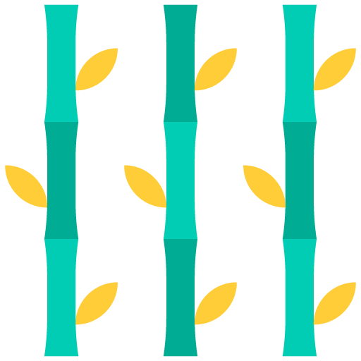 Icono de bambú verde, planta tradicional asociada a la cultura china.