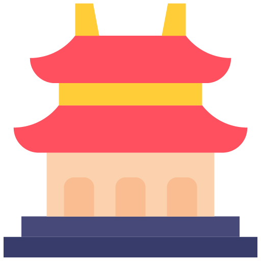 Icono de pagoda china inspirada en Beijing, arquitectura tradicional asiática.